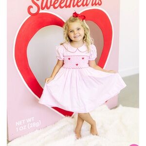 Pink Heart Kids Formal Dress